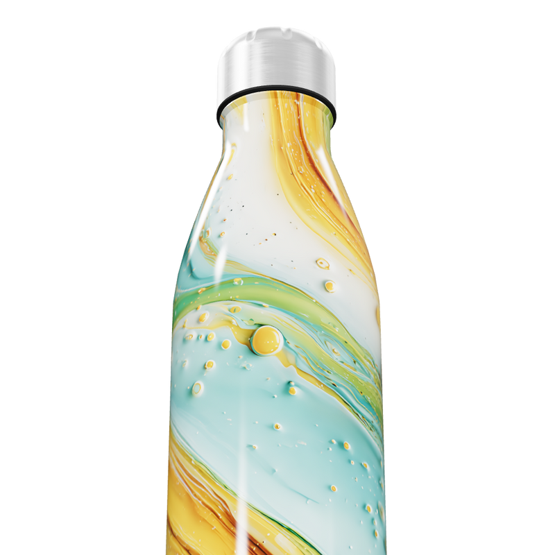 Garrafa Inox - Design Marmorizado Colorido