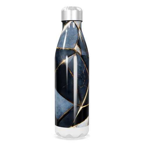 Garrafa Inox - Design Marmorizado Azul