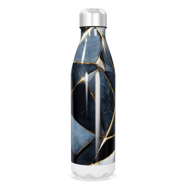 Garrafa Inox - Design Marmorizado Azul