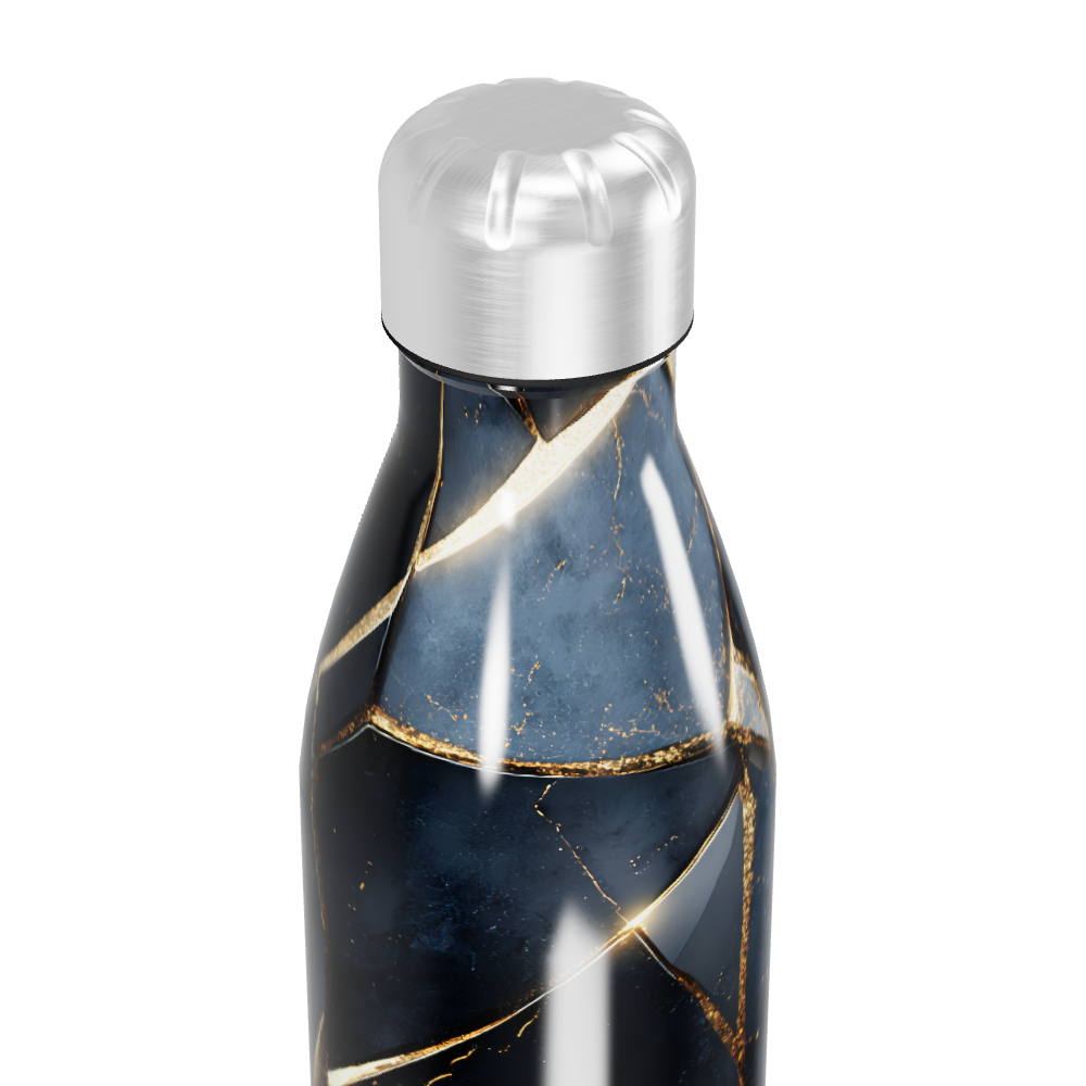 Garrafa Inox - Design Marmorizado Azul