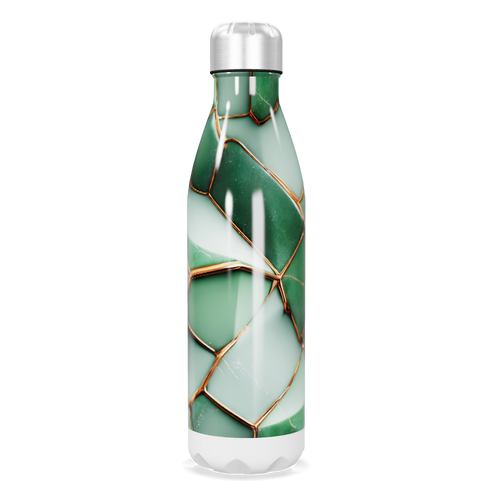 Garrafa Inox - Verde com Estampa Geométrica