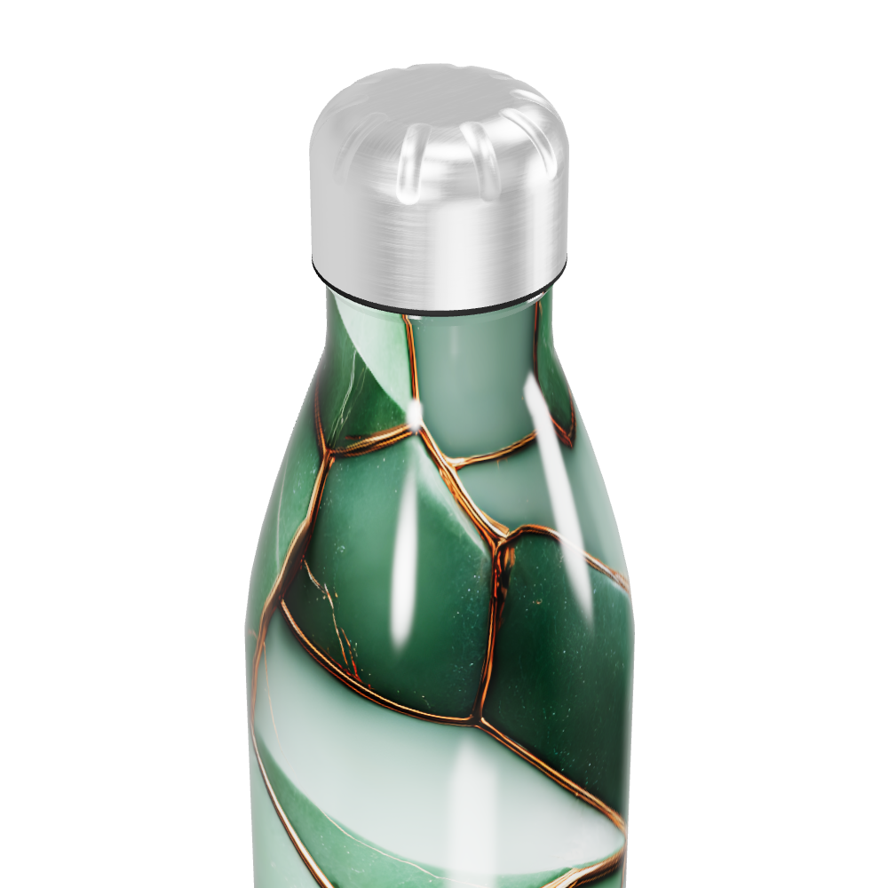 Garrafa Inox - Verde com Estampa Geométrica