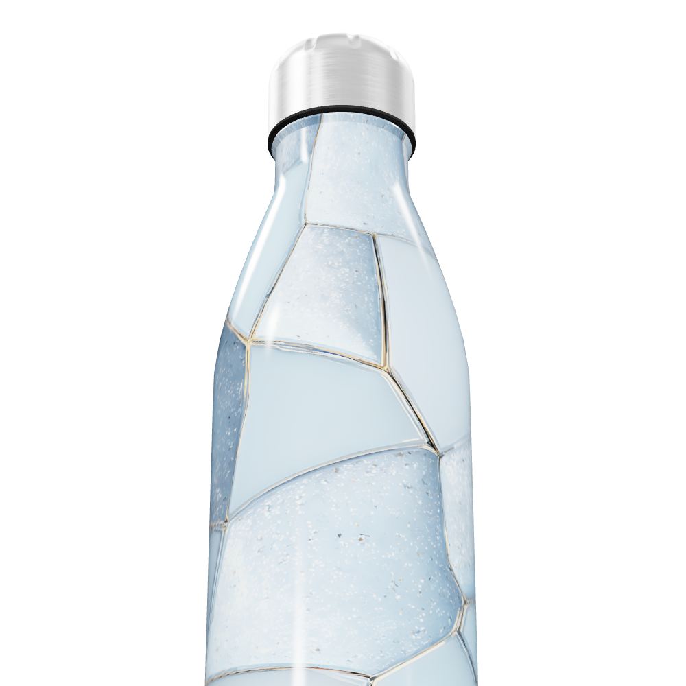 Garrafa Inox - Estampa Geométrica Azul