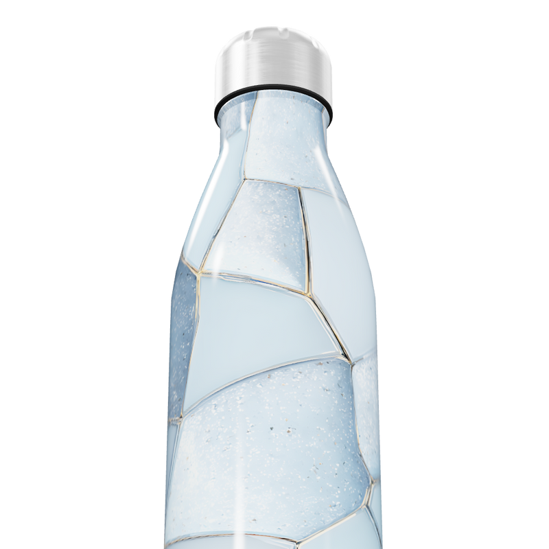 Garrafa Inox - Estampa Geométrica Azul