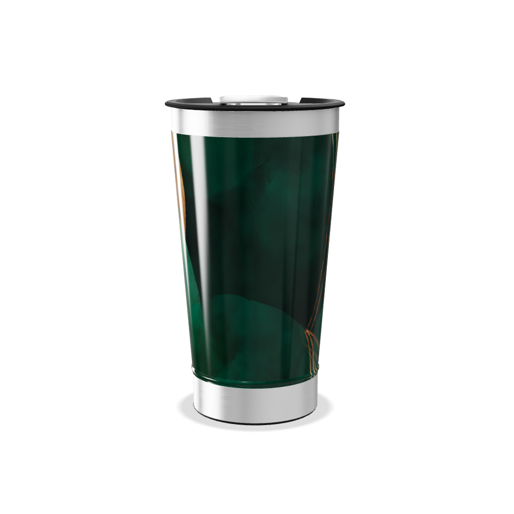 Copo Térmico - Verde com Estampa Folhas