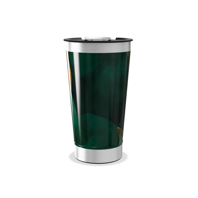 Copo Térmico - Verde com Estampa Folhas