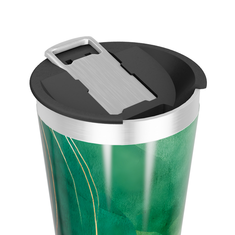 Copo Térmico - Verde com Estampa Folhas