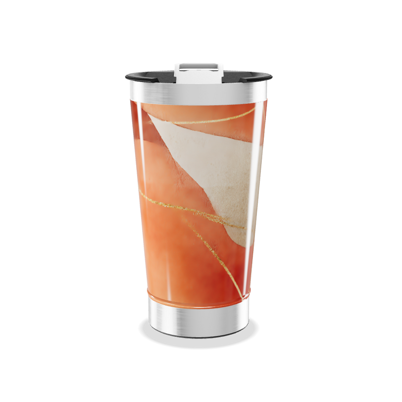 Copo Térmico - Estampa Abstrata Laranja
