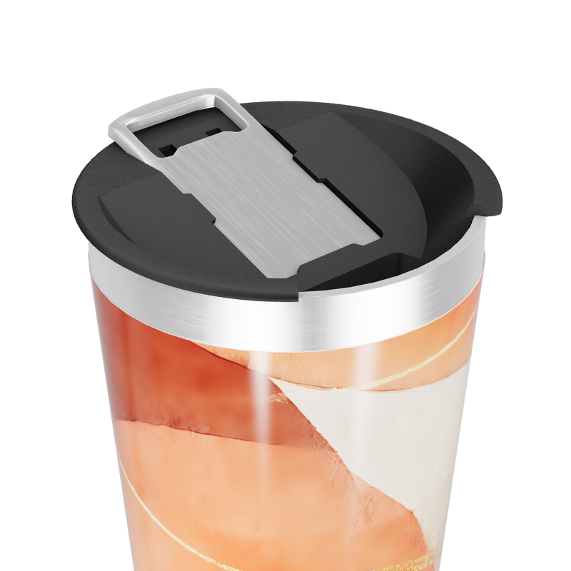 Copo Térmico - Estampa Abstrata Laranja