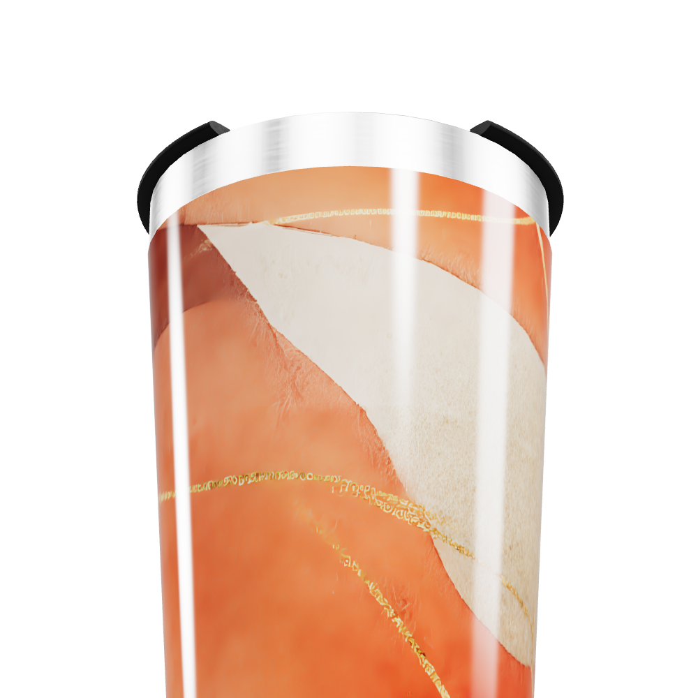 Copo Térmico - Estampa Abstrata Laranja