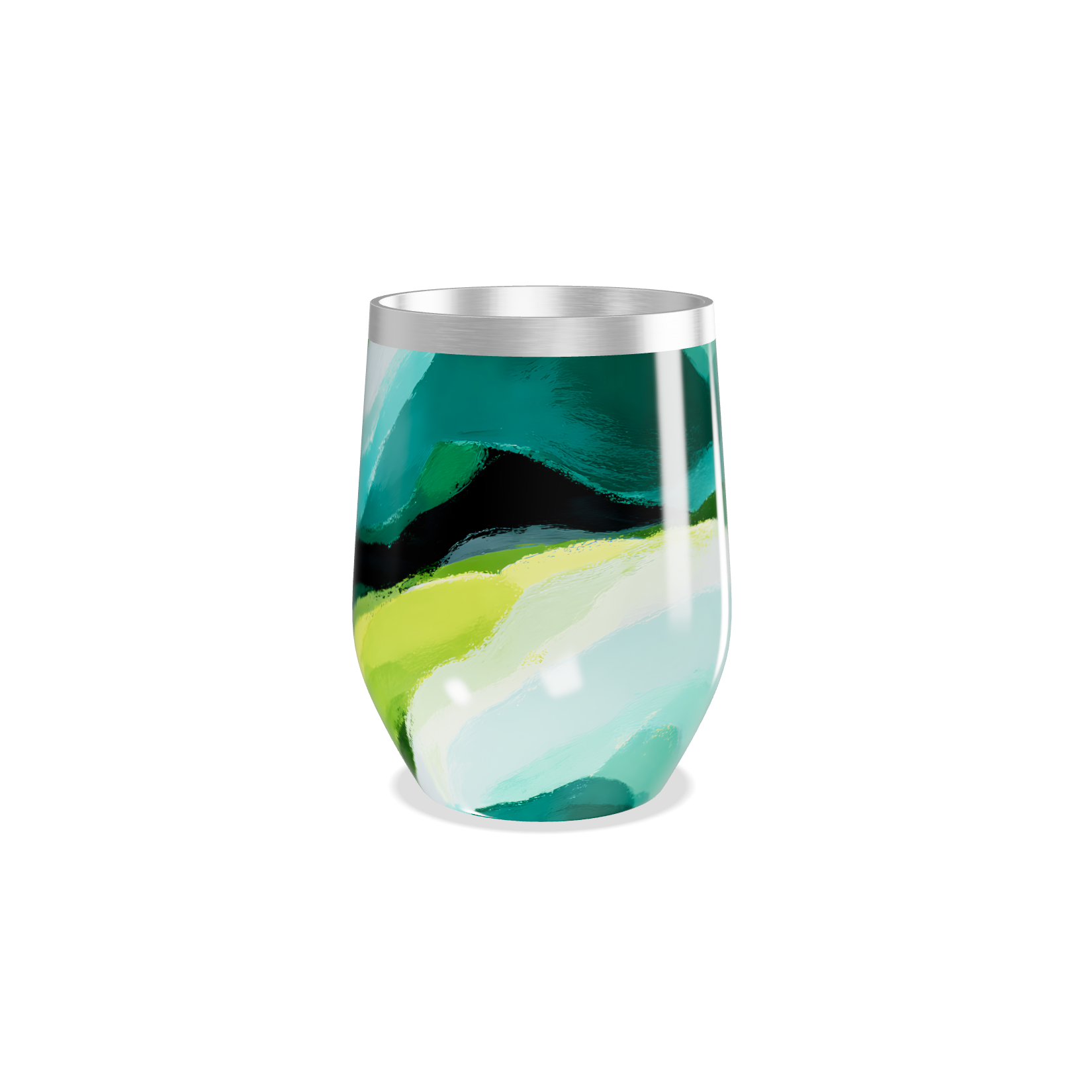 Copo Térmico Slim - Colorido Abstrato Aço Inox