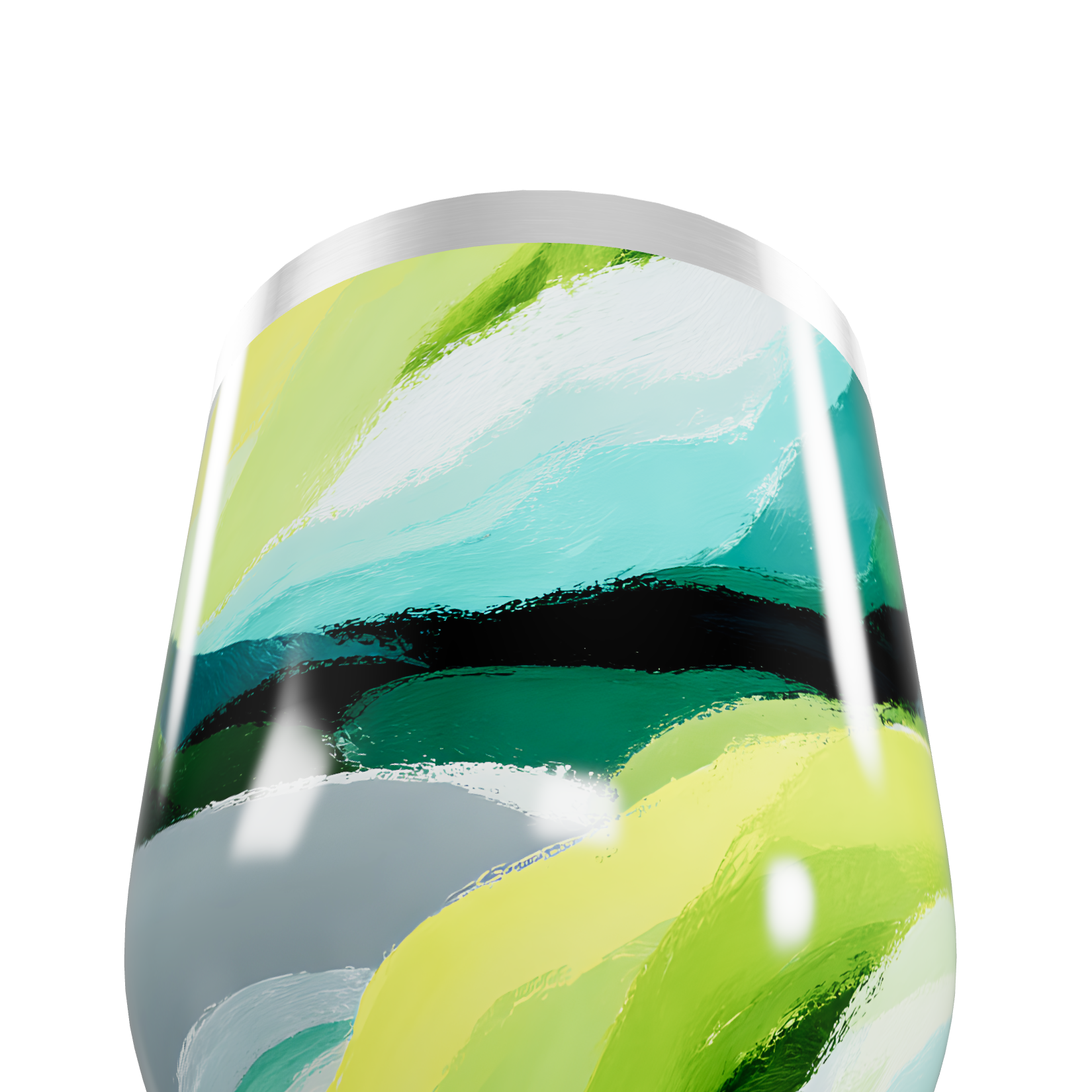 Copo Térmico Slim - Colorido Abstrato Aço Inox