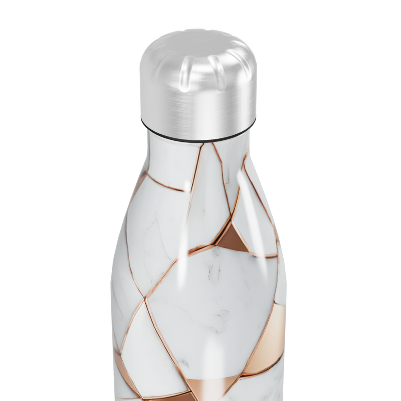 Garrafa Inox - Marmorizada com Detalhes Cobre