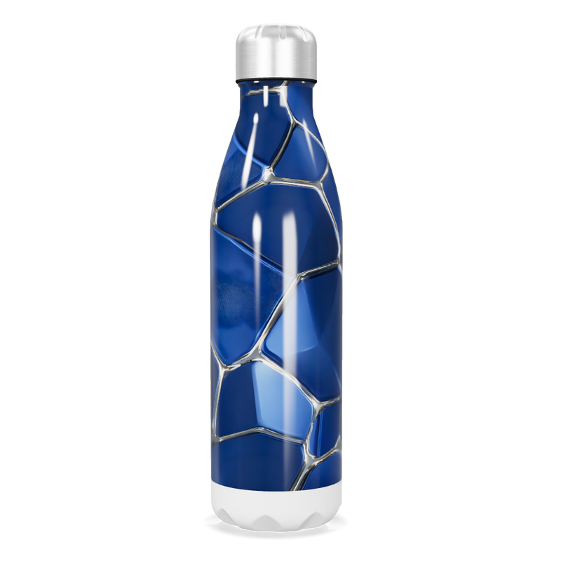 Garrafa Inox Azul - Design Geométrico