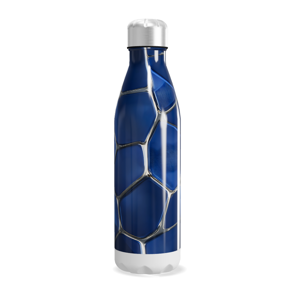 Garrafa Inox Azul - Design Geométrico