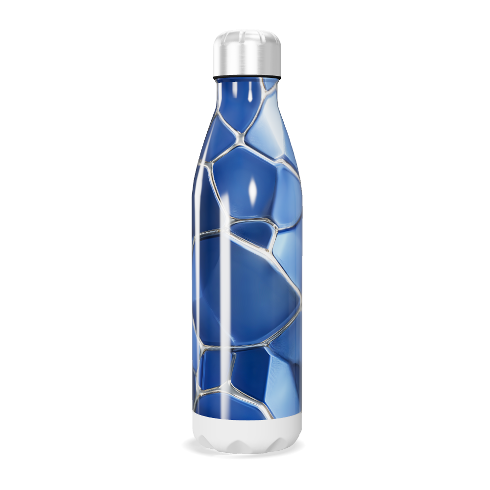 Garrafa Inox Azul - Design Geométrico