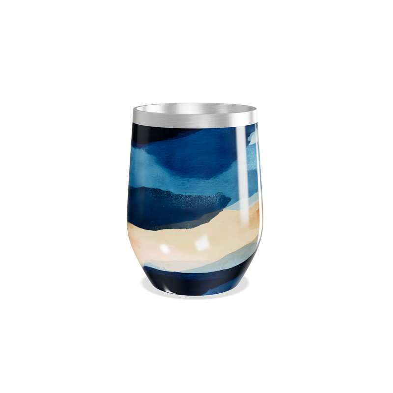 Copo Térmico Slim - Estampa Azul Abstrata