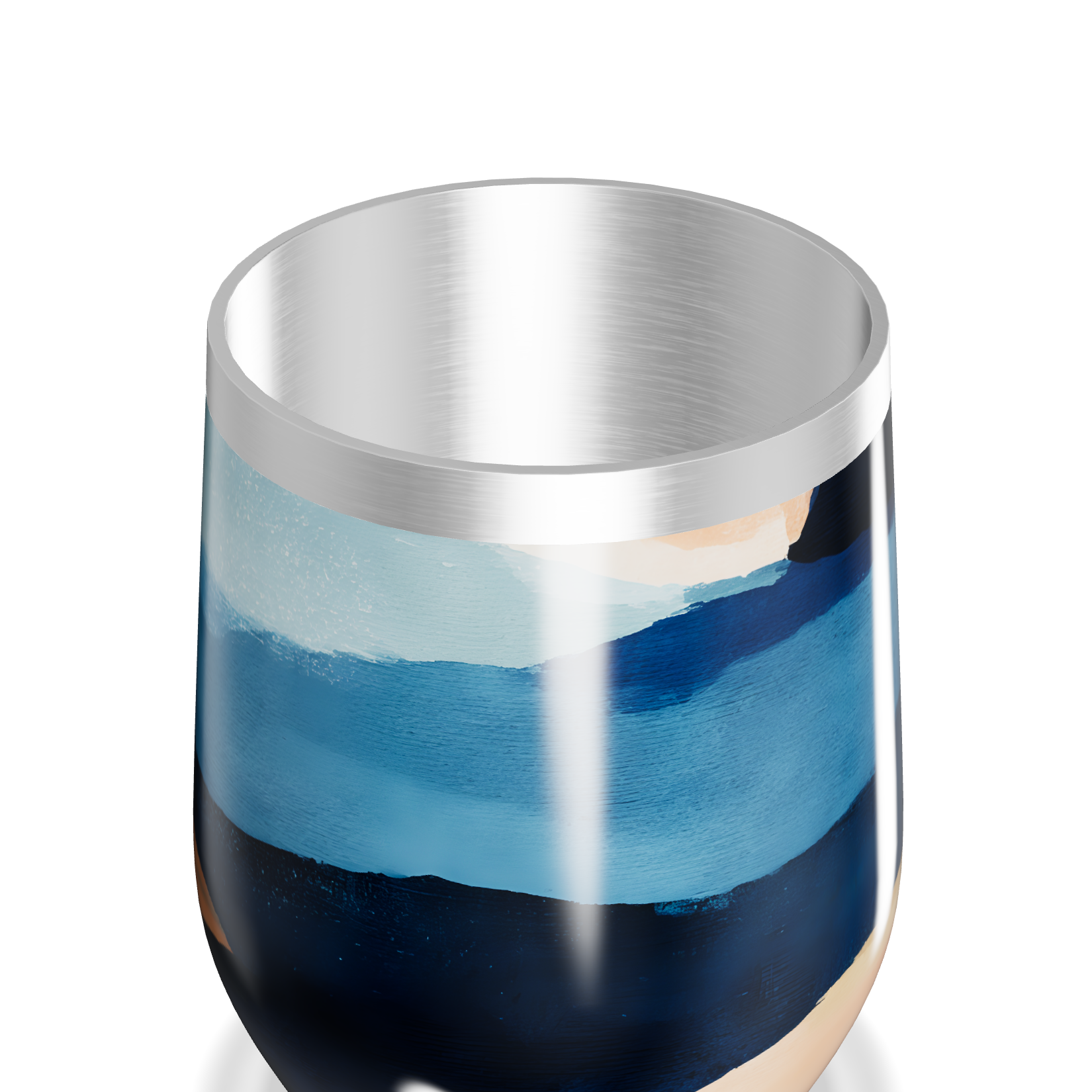 Copo Térmico Slim - Estampa Azul Abstrata