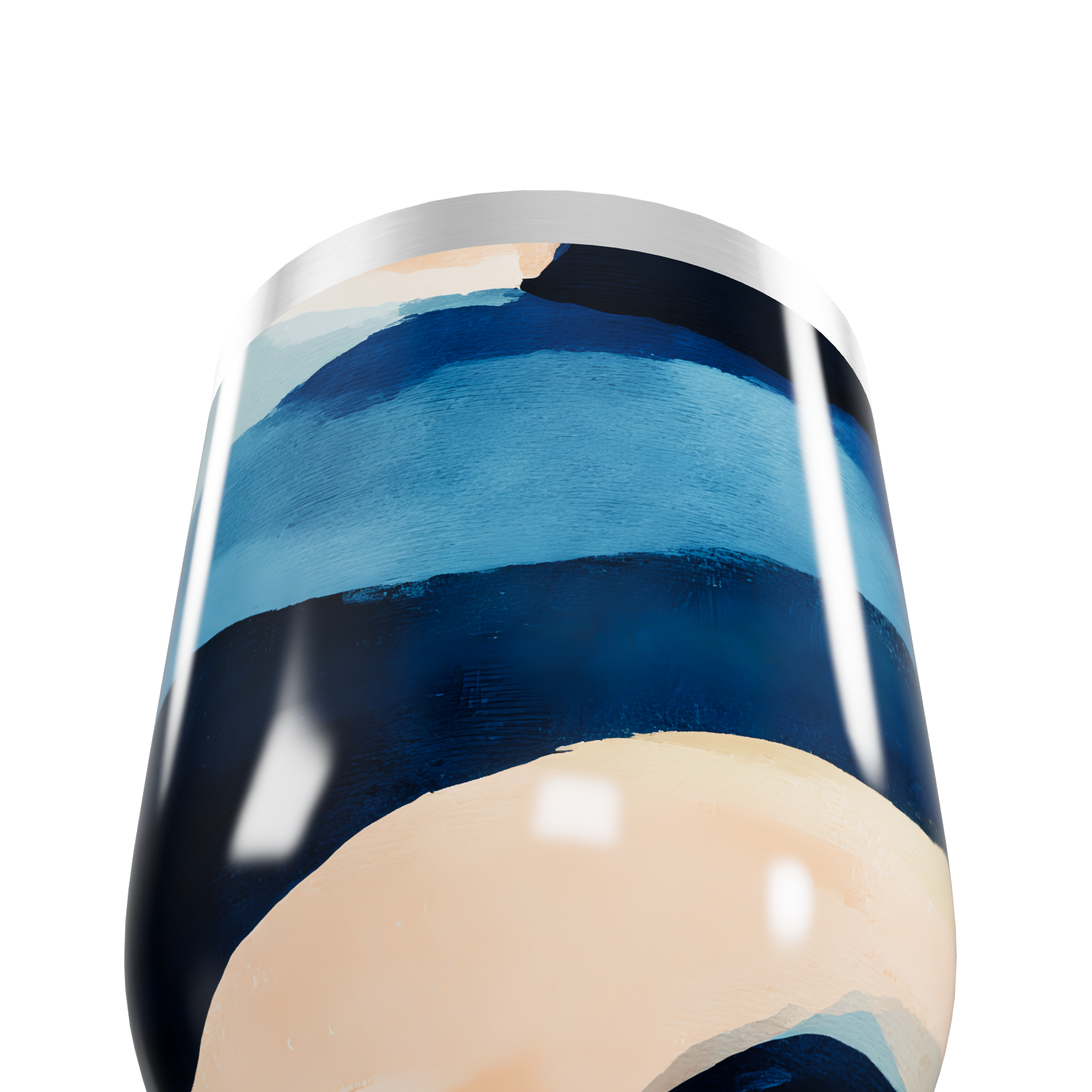 Copo Térmico Slim - Estampa Azul Abstrata