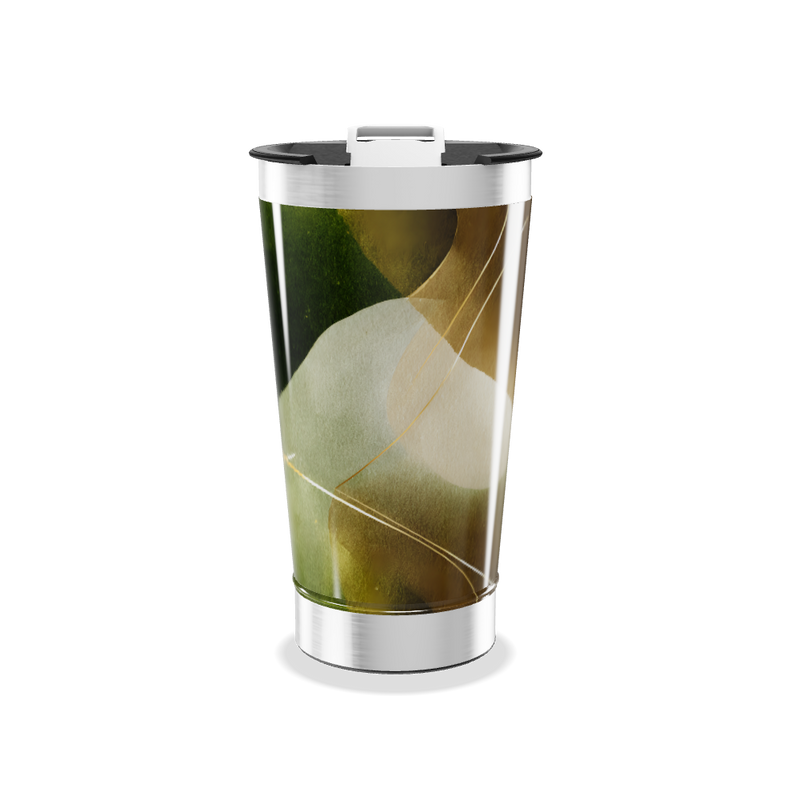 Copo Térmico - Design Abstrato Verde