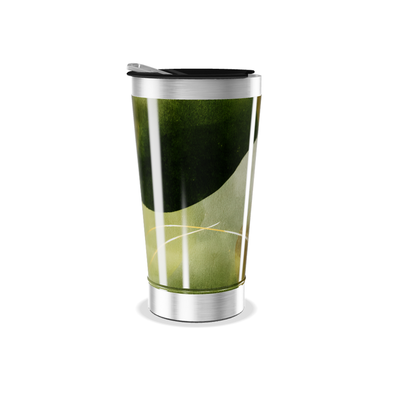 Copo Térmico - Design Abstrato Verde