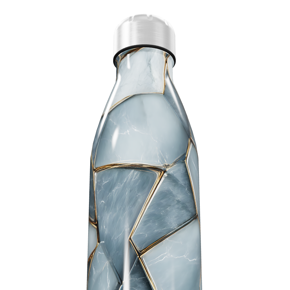 Garrafa Inox - Azul Marmorizada 500ml
