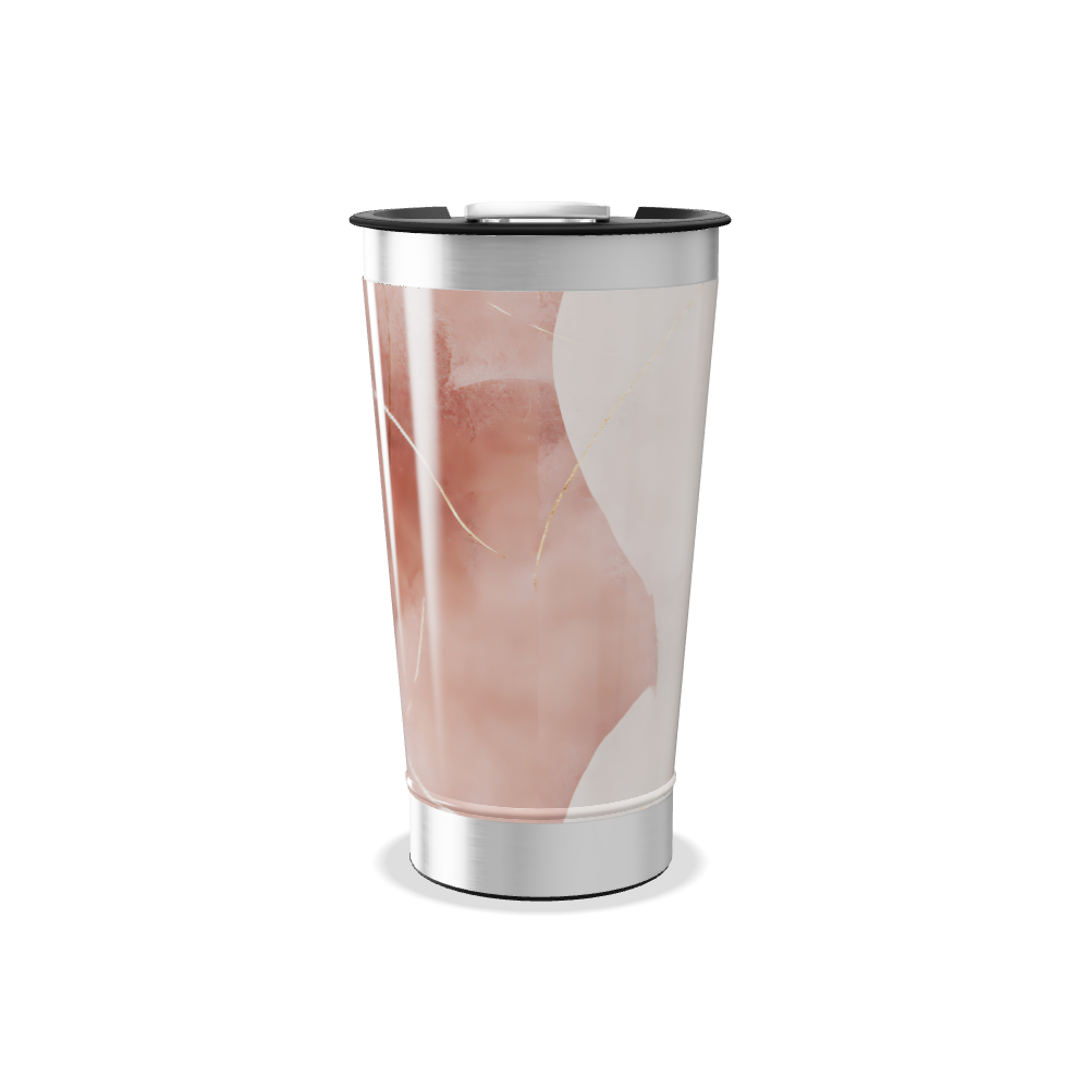 Copo Térmico - Mármore Rosa Aço Inox