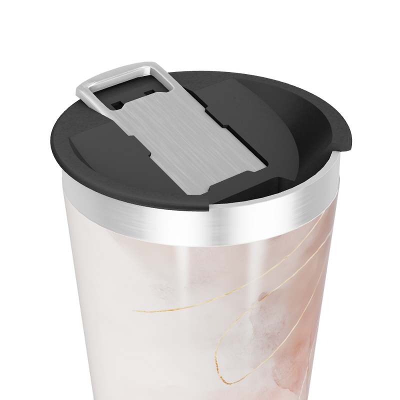 Copo Térmico - Mármore Rosa Aço Inox