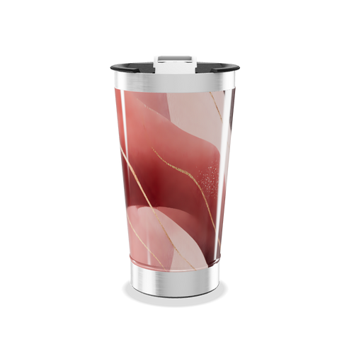 Copo Térmico - Rosa Abstrato Aço Inox