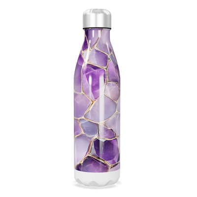 Garrafa Inox - Roxa com Estampa Geométrica