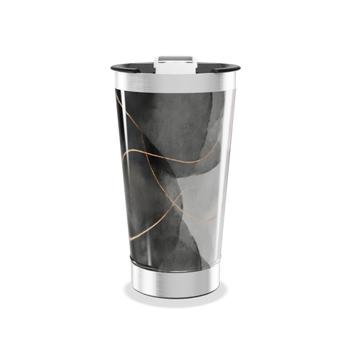 Copo Térmico - Preto com Detalhes Dourados