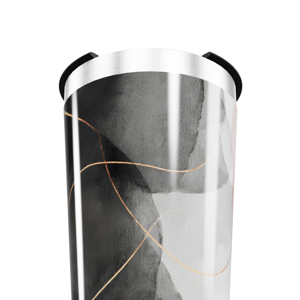 Copo Térmico - Preto com Detalhes Dourados