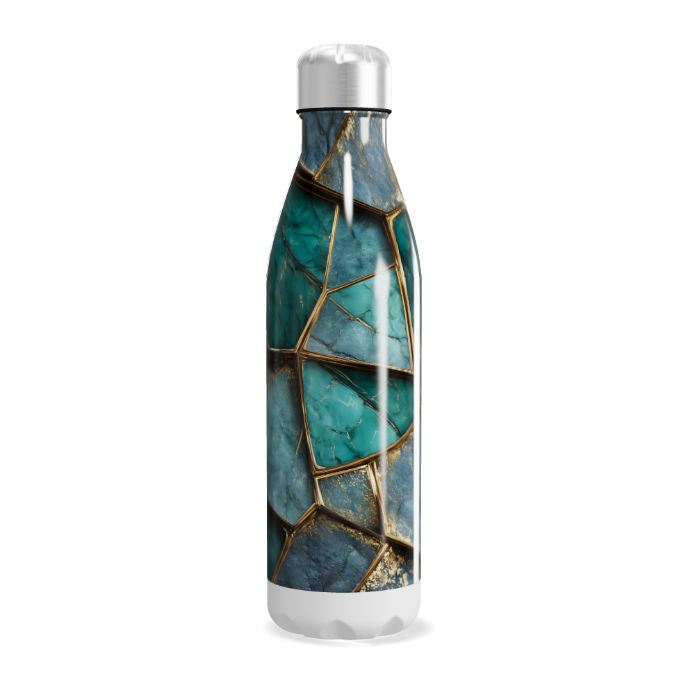 Garrafa Inox - Estampa Mármore Azul