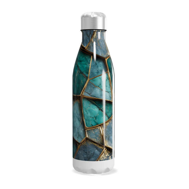 Garrafa Inox - Estampa Mármore Azul