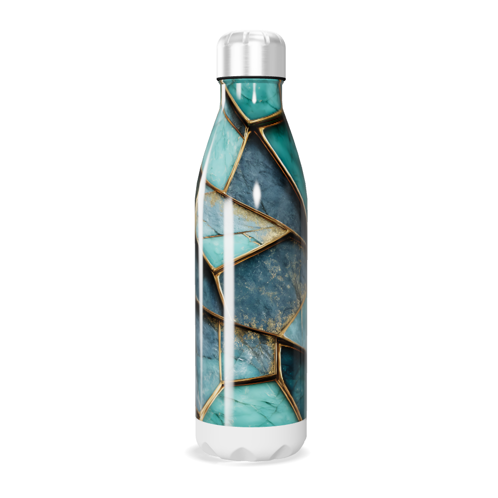 Garrafa Inox - Estampa Mármore Azul