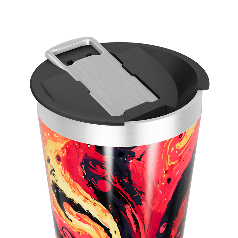 Copo Térmico - Estampa Abstrata Vermelha