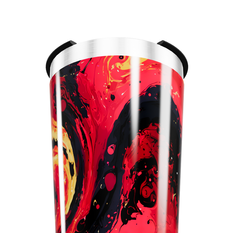 Copo Térmico - Estampa Abstrata Vermelha