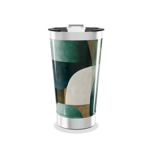 Copo Térmico - Abstrato Verde aço inox