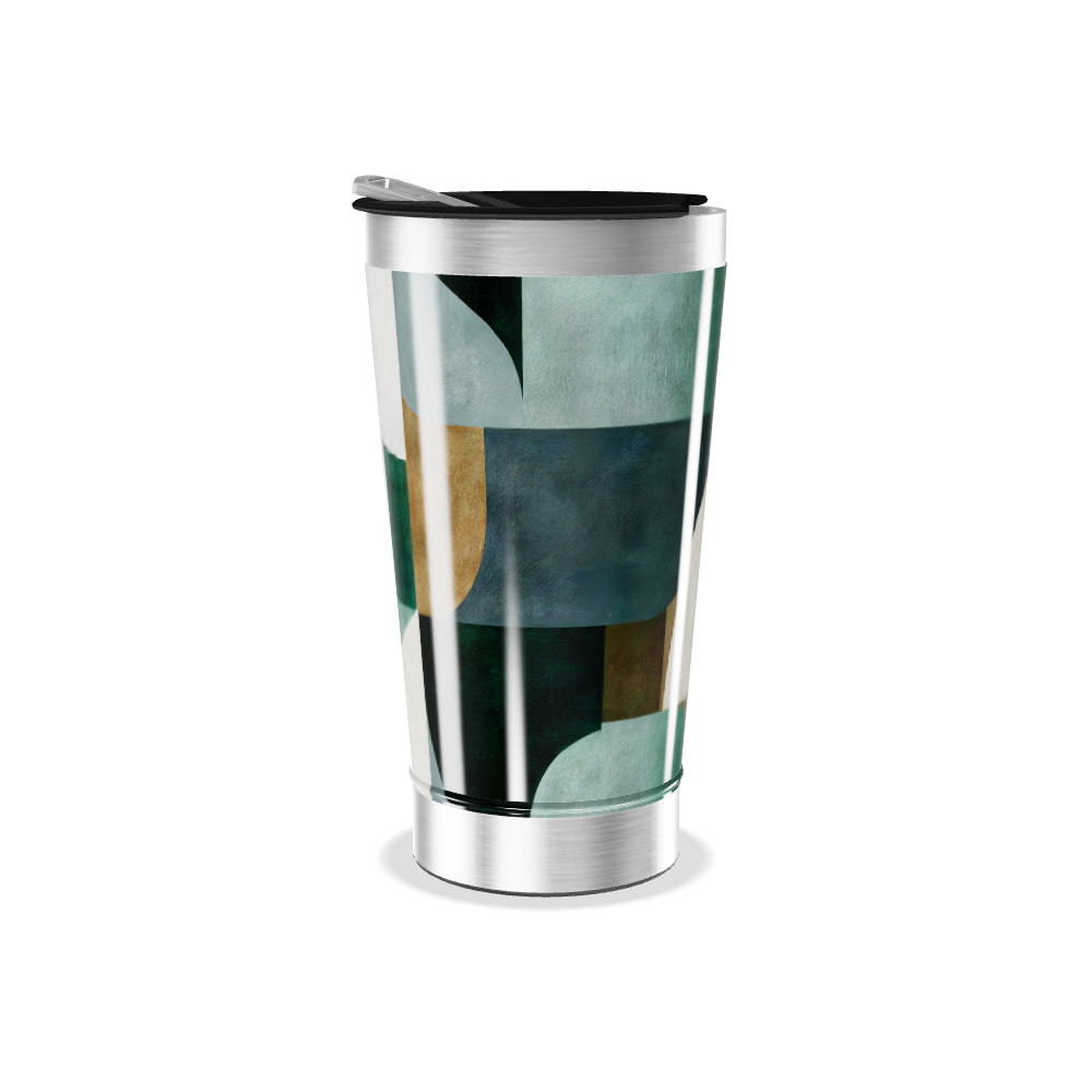 Copo Térmico - Abstrato Verde aço inox