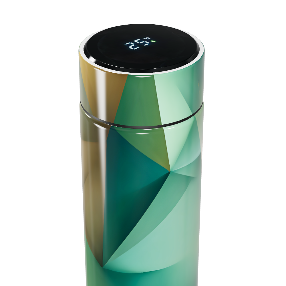 Garrafa Térmica Touch - Verde Geométrica Digital