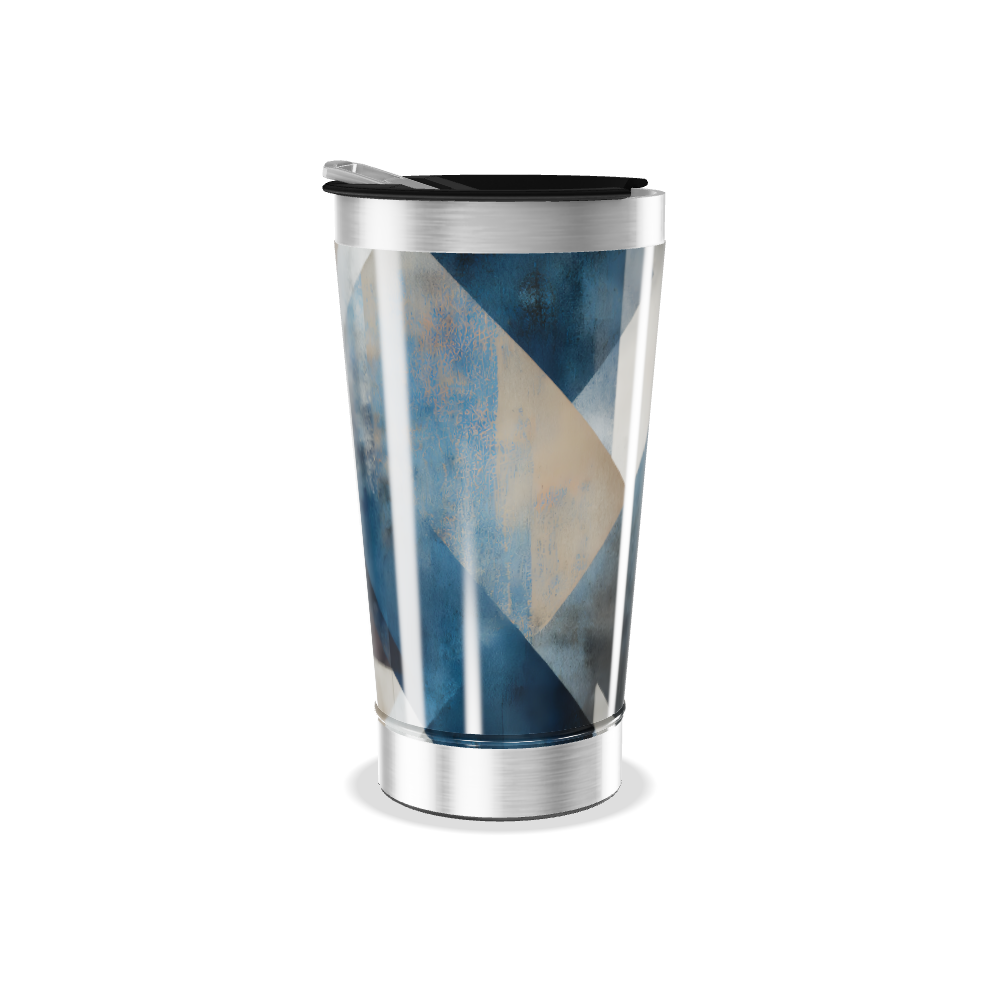 Copo Térmico - Estampa Geométrica Azul