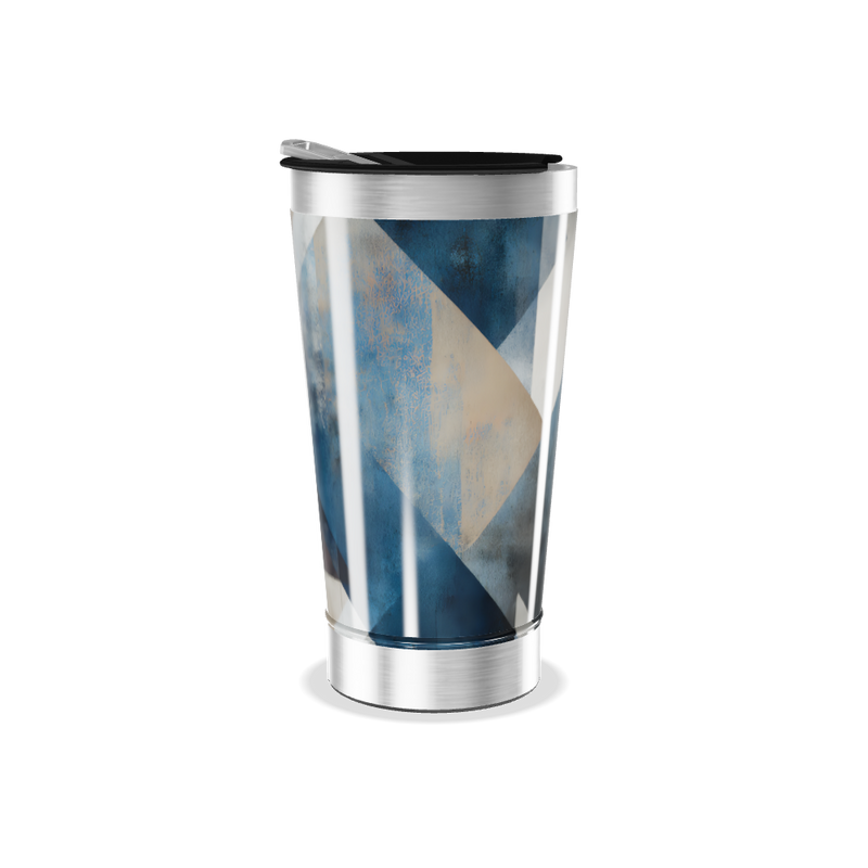 Copo Térmico - Estampa Geométrica Azul