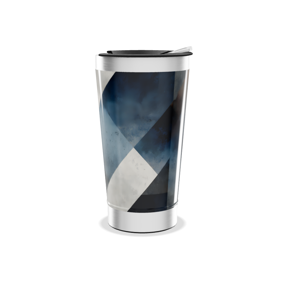 Copo Térmico - Estampa Geométrica Azul