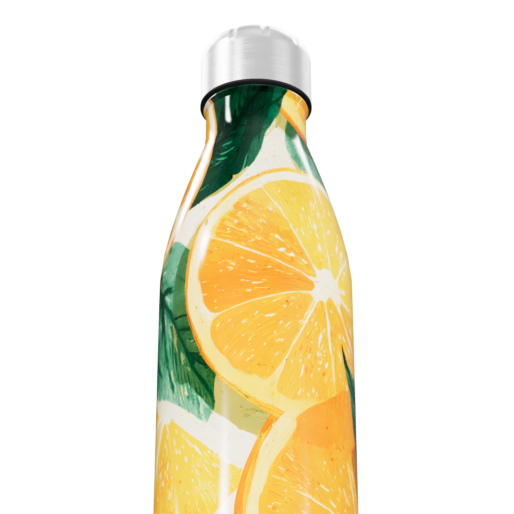 Garrafa Inox Estampa Frutas Colorida