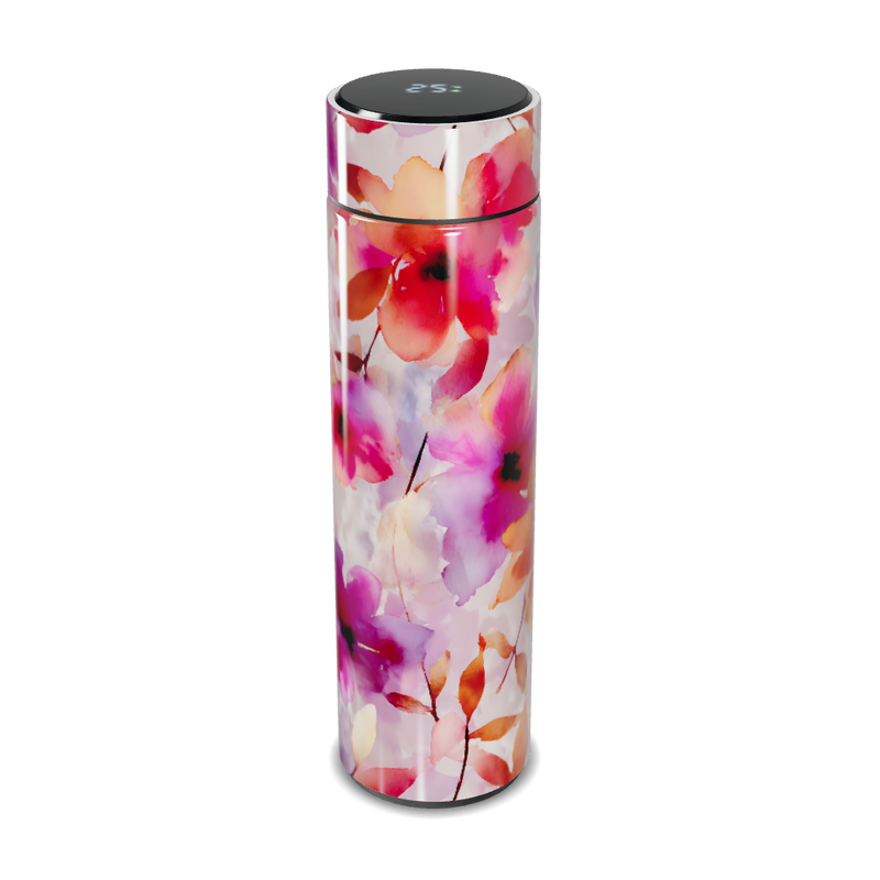 Garrafa Térmica Touch - Floral colorida aço inox