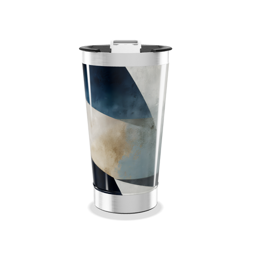 Copo Térmico - Design Azul e Bege