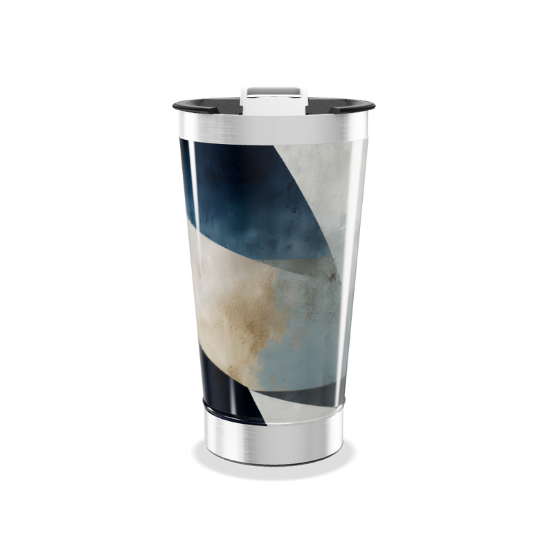 Copo Térmico - Design Azul e Bege