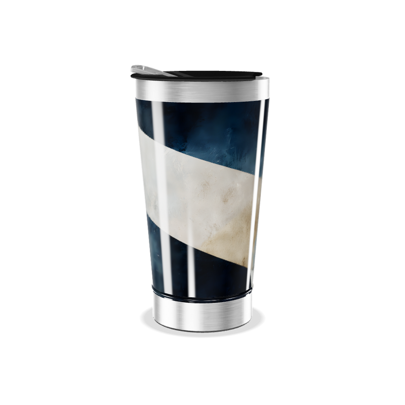 Copo Térmico - Design Azul e Bege