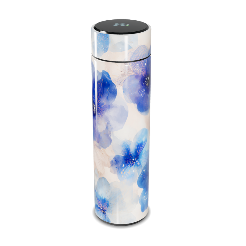 Garrafa Térmica Touch - Floral Azul Digital