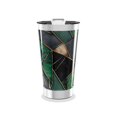 Copo Térmico - Verde com Estampa Geométrica